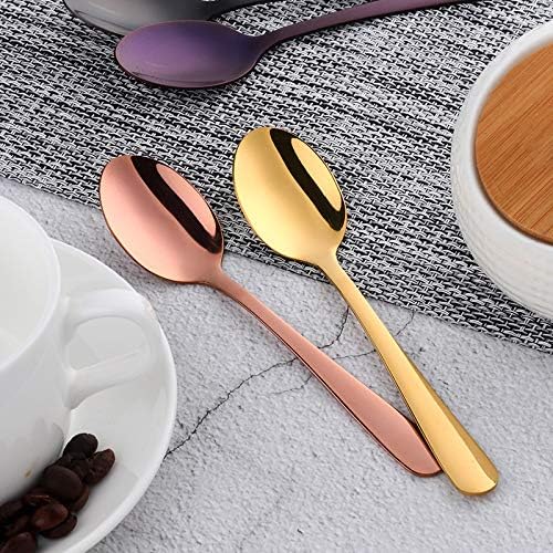 Buyer Star Beautiful 5-color Teaspoons 5.5-Inch Mini Coffee Spoons Stainless Steel Sugar Demitasse Espresso Spoons