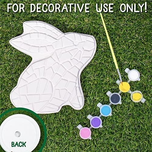 Creative Roots Paint Your Own Bunny Garden Stone, Craft Kits, Stepping Stones Kit for Kids, Ceramics to Paint, Ages 6+ - Image 3