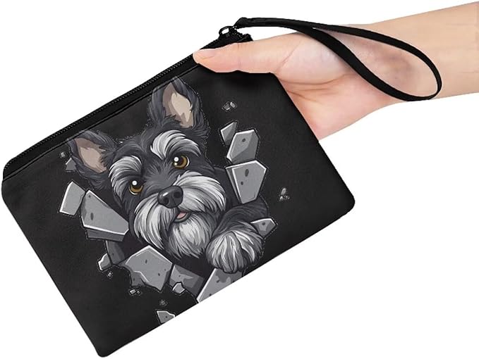 Dolyues Yorkshire Terrier Coin Pouch With Zipper Cute Coin Change Purses Cute Dog Coin Purse For Women Shopping Money Bag With Wristlet Portable