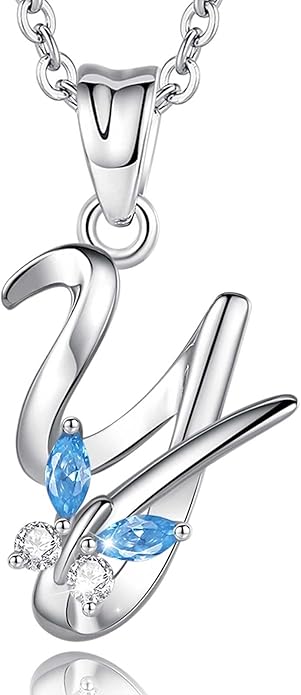 EUDORA Sterling Silver Butterfly Initial Necklaces for Women, Elegant Letter Neckles Personalized Gift for Mother, Sister, Daughter, 18 inch Chai