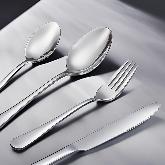 Teaspoon Set,16 Piece 6.7" Spoons Silverware, Premium Food Grade 18/10 Stainless Steel Tea Spoons, Metal Dessert Spoon, Mirror Finish & Dishwasher Safe