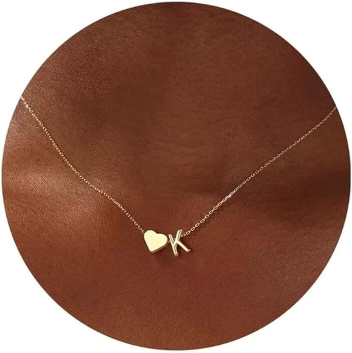 Turandoss Valentines Day Gifts for Kids Teen Girls - Dainty 18K Gold Plated Heart Initial A-Z Pendant Necklace Trendy Jewelry Heart Necklaces Birthday Valentines Day Gifts for Girlfriend Wife Women