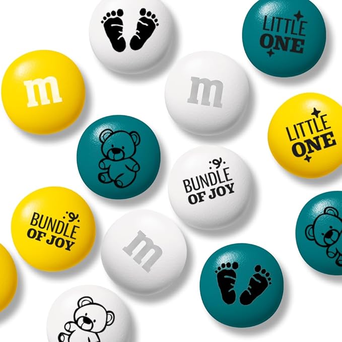 M&M’S Baby Shower Party Favors, Pre-Designed and Perfect for Baby Shower Guests, Baby Announcements, Reveal Parties, Set of 30 Favors
