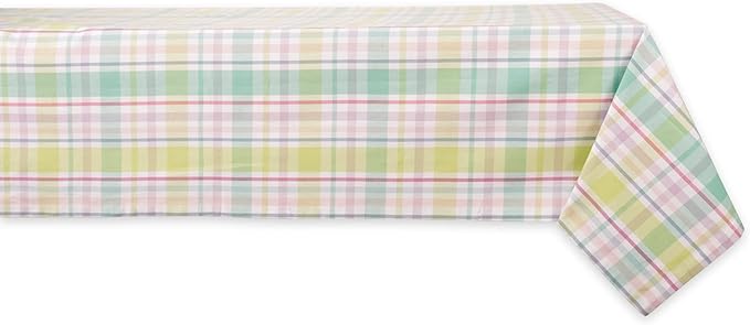 DII Spring Plaid Table Top Collection 100% Machine Washable Dress Up Your Table for Spring, Easter, Family Dinners, Picnics and Everyday, 60x84
