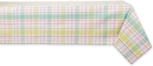DII Spring Plaid Table Top Collection 100% Machine Washable Dress Up Your Table for Spring, Easter, Family Dinners, Picnics and Everyday, 60x84