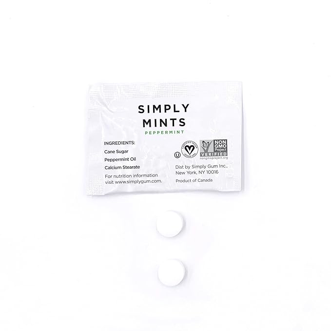 SIMPLY Peppermint "Hello Baby", Individually Wrapped Breath Mints, Bulk 50 Packets (2 per Packet), | Gender Reveal, Party Favors