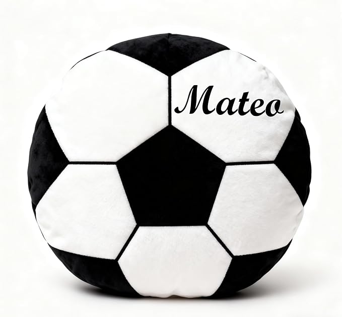 Personalized Name Soccer Pillow Custom Name Soccer Pillow for Boys Girls Customized for Soccer Fans Kids Birthday Sports Room Decore Game Day Sofa Cushion