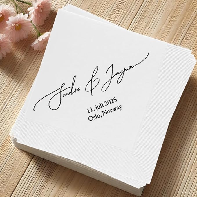 Personalized Wedding Cocktail Napkins, Customized Monogram Wedding Napkin, Custom Dinner Napkins For Bridal Shower, Custom Cocktail Napkin, Engagement Party Decorations, Anniversary Decor