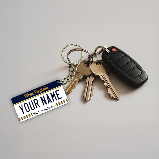 License Plate Keychain - Personalized - All States Multicolor
