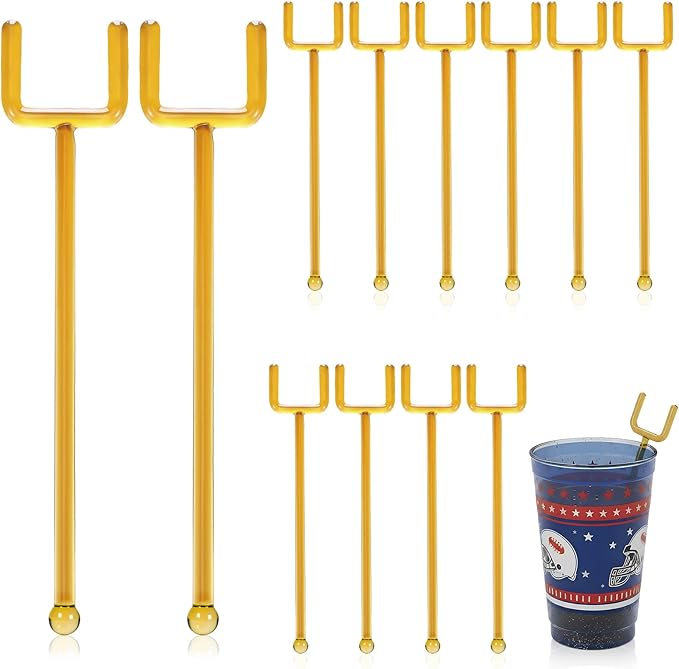 12 Pcs 7 Inch Football Swizzle Stir Sticks Glass Drink Stirrers Coffee Hot Cocoa Chocolate Bar Supplies Cocktail Stirrers Sports Club Cocktail Stick Decoration for Party Favors(Football Goal)