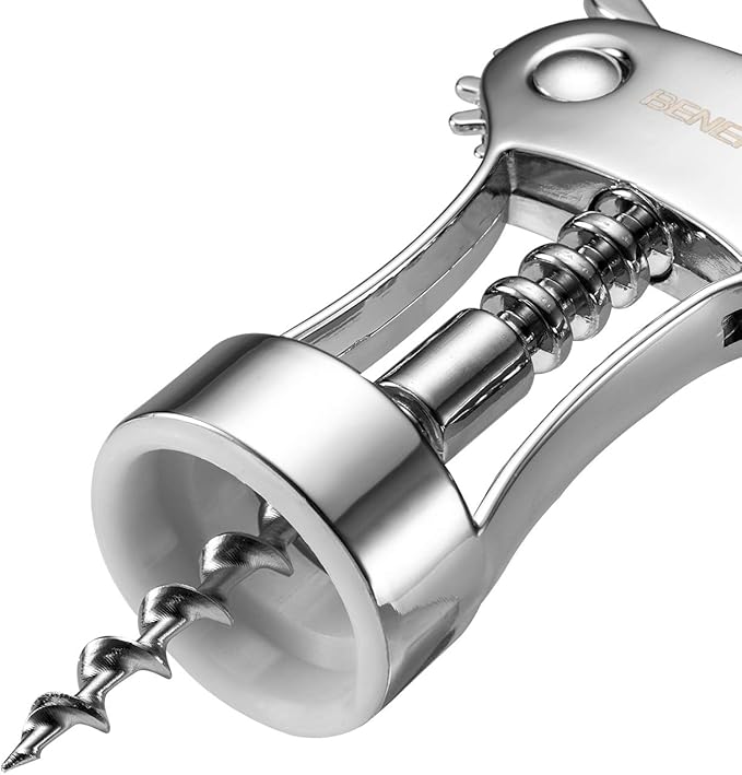 Beneno Wine Opener, Zinc Alloy Premium Wing Corkscrew with Multifunctional Bottles Opener, Sharp Wine Corkscrew with Ergonomic Non-Slip Wing Handle, Green