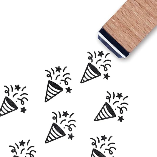 Party Rubber Stamp, 3/5 Inch Small Mini Stamp for Scrapbooking Card Making Planner