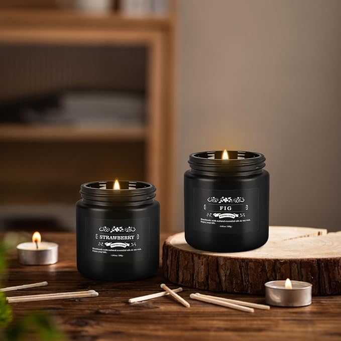 Scented Candles Gifts Set 24 Pack Soy Wax Travel Tin Jar Candles for Home 3.05 OZ for Mom for Christmas, Birthday, Thanksgiving, Mother's Day(Black)