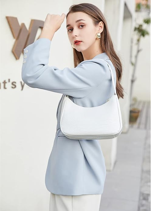 Shoulder Bags for Women, Cute Hobo Tote Handbag Mini Clutch Purse with Zipper Closure