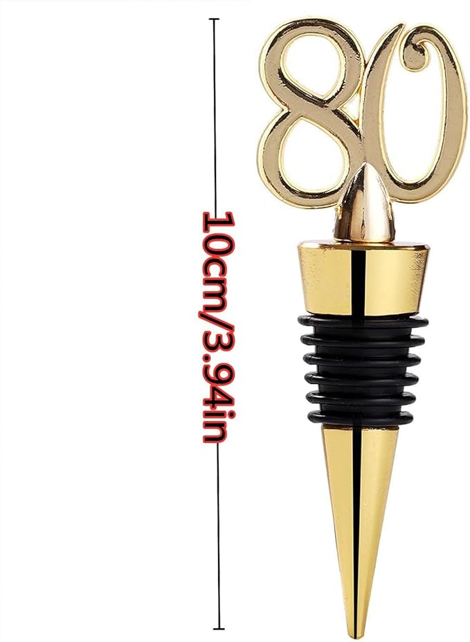 12PCS Latest 80 Wine Stopper for 80th Birthday Party Favors or 80th Wedding Anniversary Party Gifts 80th Birthday Party Gifts Souvenirs Decorations for Guests(12,80th Stopper)