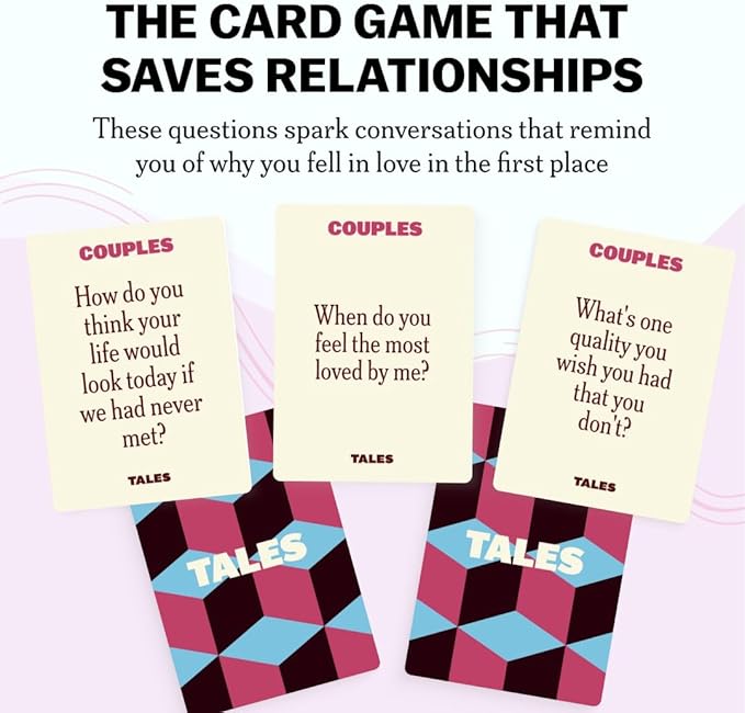 TALES 150 Conversation Starter Cards, Couples Edition, for Couples, Games for Adults, Date Night Ideas, Anniversaries, and Quality Time Together, Prompts for Deeper Connection