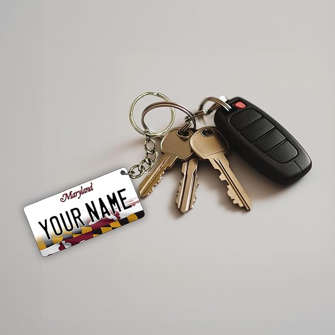 License Plate Keychain - Personalized - All States Multicolor