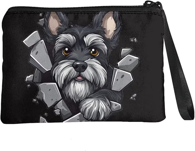 Dolyues Yorkshire Terrier Coin Pouch With Zipper Cute Coin Change Purses Cute Dog Coin Purse For Women Shopping Money Bag With Wristlet Portable