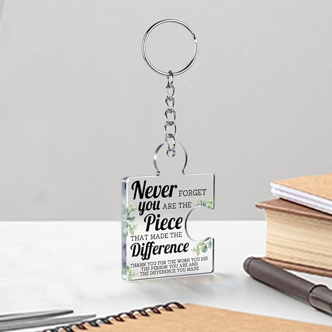 Team Appreciation Gifts for Employee Coworker Staff Bulk, Teamwork Thank You Gift Set Puzzle Piece Acrylic Keychains