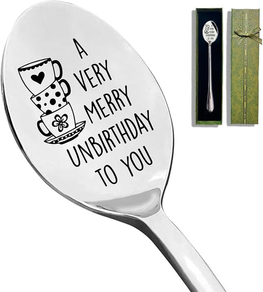 Funny Coffee Spoons Stainless Steel Tea Dessert Spoons Lover for Father, Mother, Friends, Merry Birthday Graduation Gifts Spoon