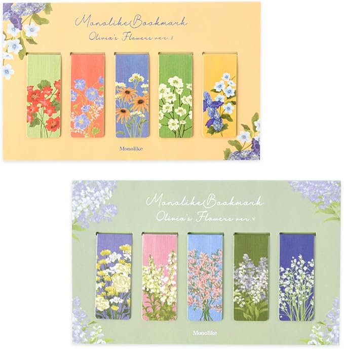 Magnetic Bookmarks Set - A (Olivia's Flowers ver.3 + ver.4)