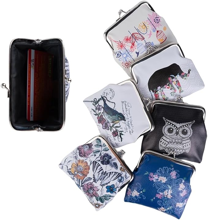 CONCISE Coin Purse Vintage Bag Lock Wallet Buckle Kiss Lock change purse leather coin purse change holder wallet coin