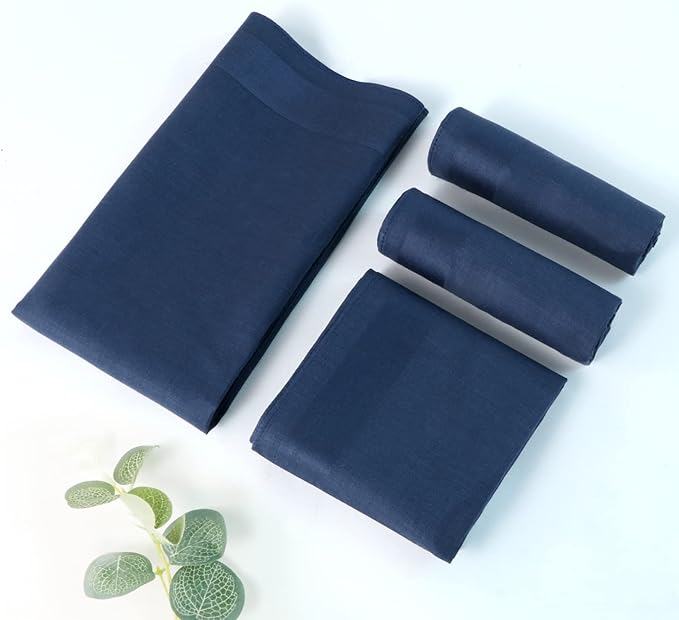HOULIFE Men's Cotton Handkerchiefs, Solid Color 60S Soft Cotton Hankies for Men Women 6/12PCS 15.7"×15.7"