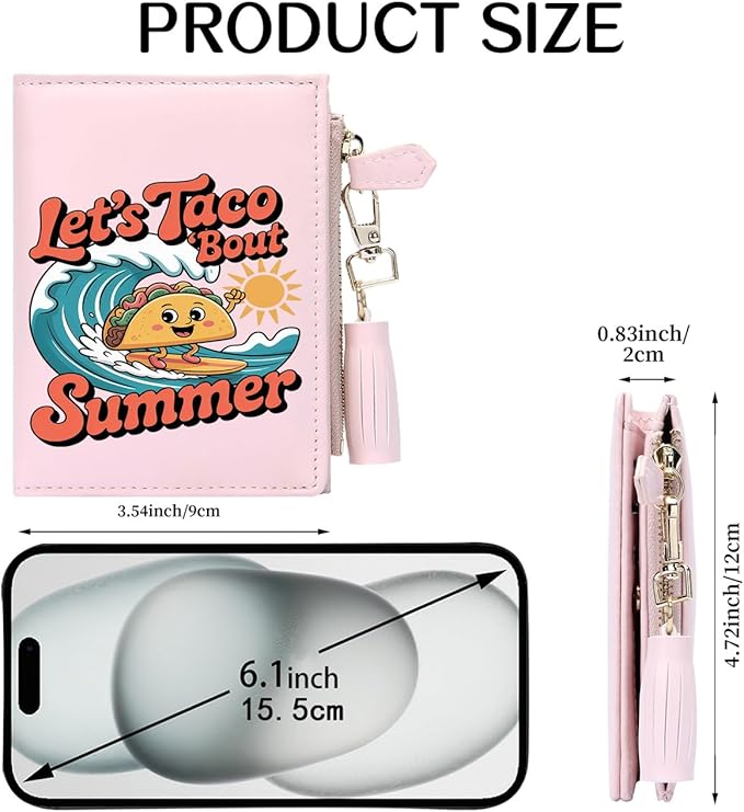 GEEAD Custom Design Small Wallets for Women Bifold Slim Coin Purse Zipper ID Card Holder for Christmas