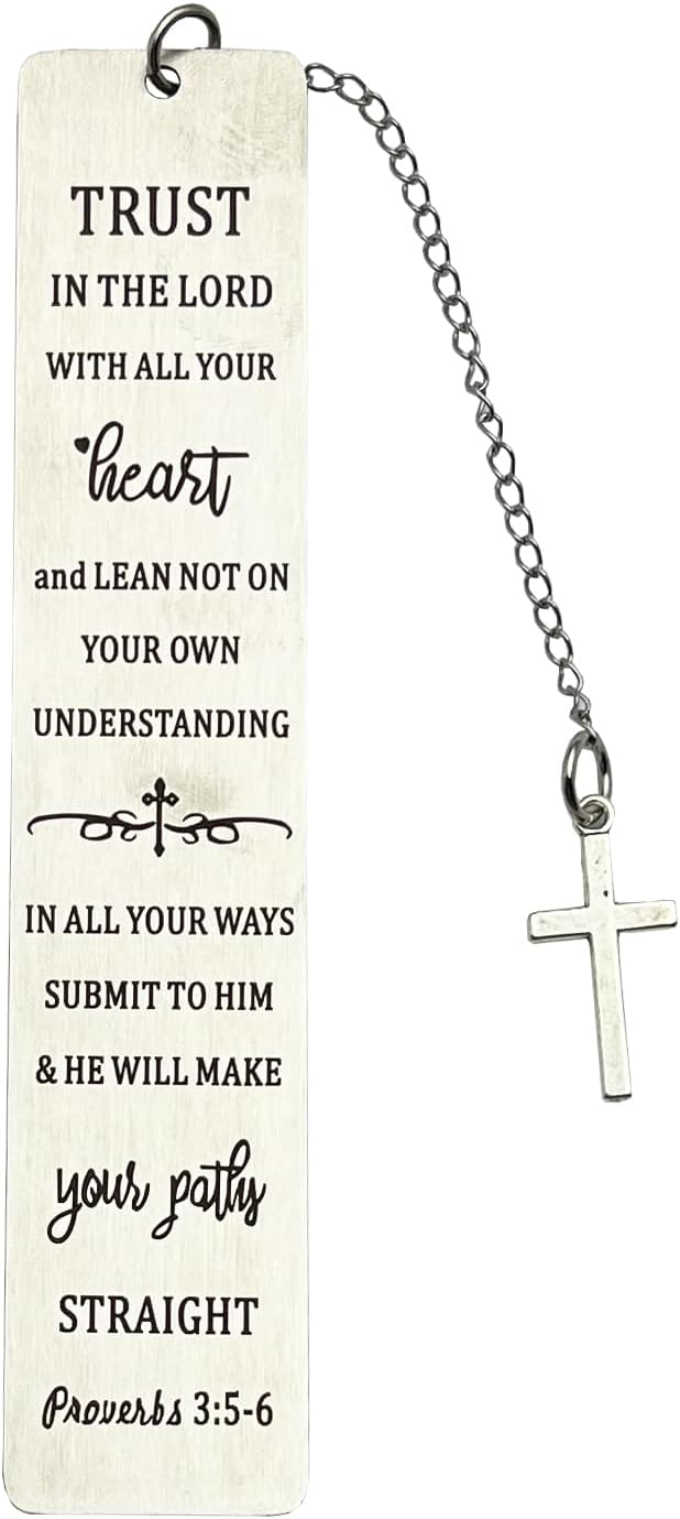 Christian Bookmark Gifts for Women Girls Boys, Inspirational Religious Book Mark Markers Faith (Trust in The Lord with Your Heart)