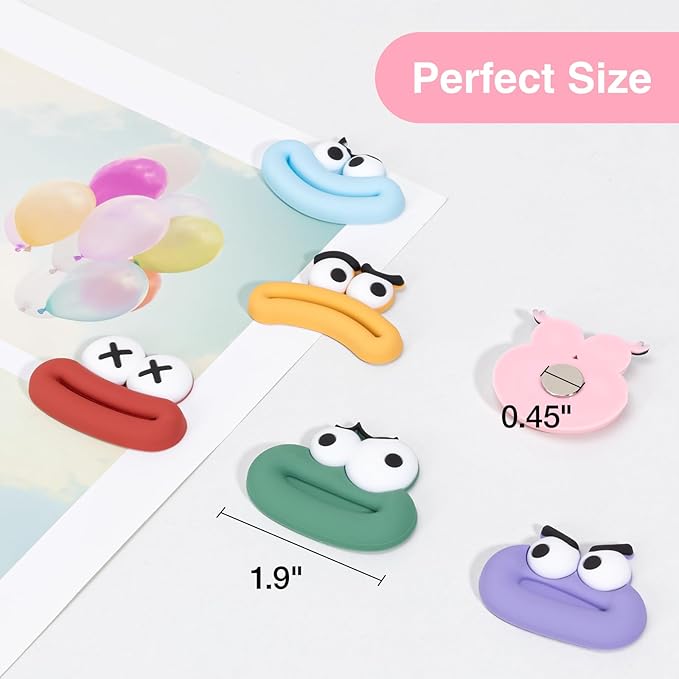 12Pcs Fridge Magnets Cute Refrigerator Magnets, Strong Magnets for Whiteboard Cabinet Locker, Rubber 3D Funny Decorative Magnets for Classroom Kitchen Office