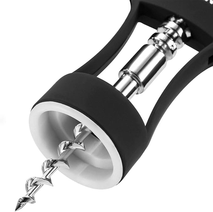 Beneno Wine Opener with Stainless Steel Wine Foil Cutter - Bottle Top Seal Cutter, Zinc Alloy Premium Wing Corkscrew with Multifunctional Bottles Opener, Midnight Black