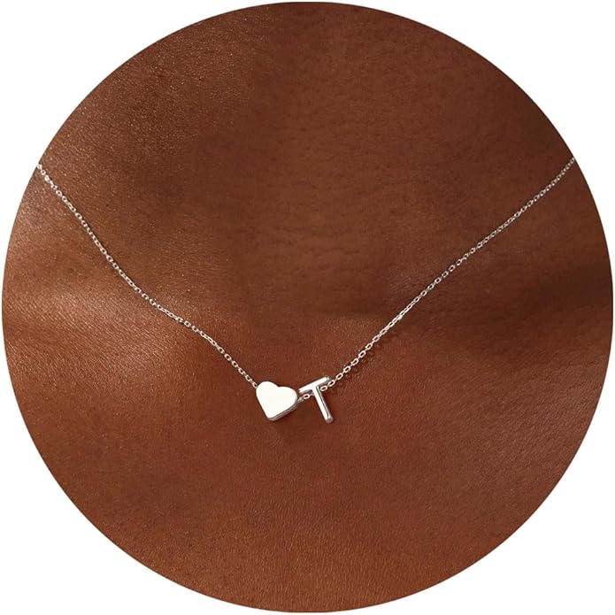 Turandoss Valentines Day Gifts for Kids Teen Girls - Dainty 18K Gold Plated Heart Initial A-Z Pendant Necklace Trendy Jewelry Heart Necklaces Birthday Valentines Day Gifts for Girlfriend Wife Women