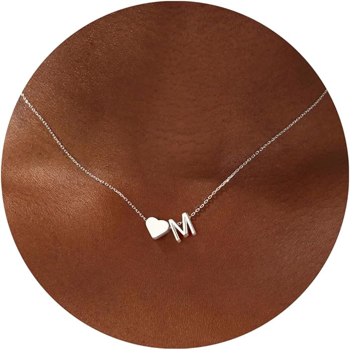 Turandoss Valentines Day Gifts for Kids Teen Girls - Dainty 18K Gold Plated Heart Initial A-Z Pendant Necklace Trendy Jewelry Heart Necklaces Birthday Valentines Day Gifts for Girlfriend Wife Women