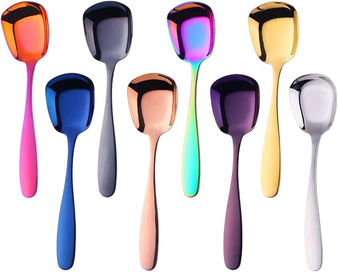 Stianless Steel Soup Spoon, Table Spoon, Set of 8 (multicolor)