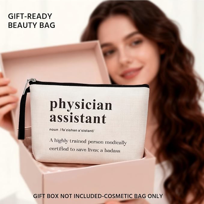 Physician Assistant Noun Physician Assistant Gifts Makeup Bag for Women Doctor Medical Student Cosmetic Bag Doctors Kit Zipper Pouch Bag Travel Bag for Graduation Birthday Christmas New Year's Day