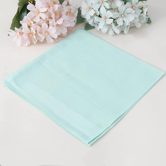 HOULIFE Men's Cotton Handkerchiefs, Solid Color 60S Soft Cotton Hankies for Men Women 6/12PCS 15.7"×15.7"