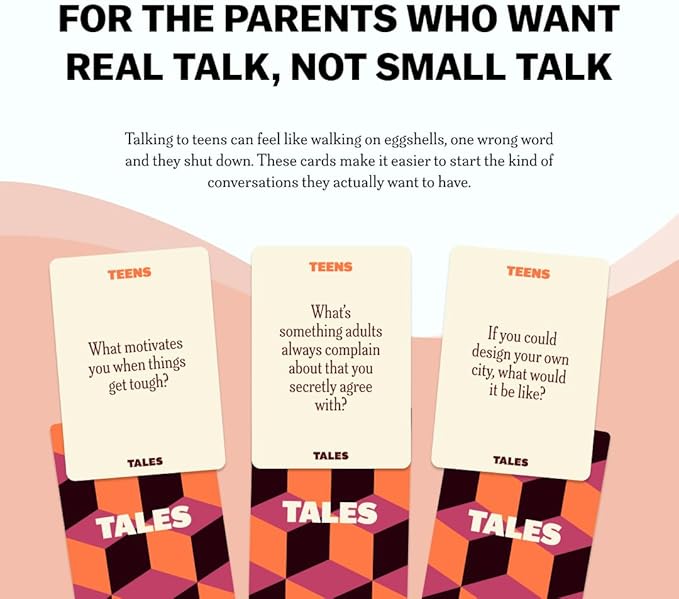 Tales Conversation Starter Cards, Teens Edition 150 Count, Fun Icebreaker Game for Party Games, School, Sleepovers, Game Nights, Gifts & Gatherings, Conversation Cards Games for Meaningful Connections