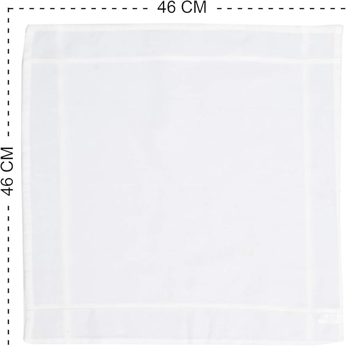 Caruso Italy Men's Premium 100% Pure Cotton Handkerchief Colored Border - (46x46 cm)
