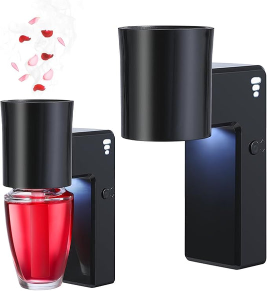 2 Pcs Wall Fragrance Plug in with Night Light Compatible with Bath and Body Works Wallflowers, with 3-Speed Adjustable Fragrance Essential Oil Diffuser for Home, Black