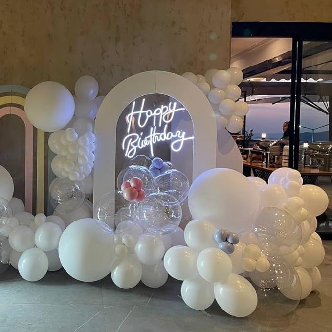Bezente White Balloons 18 Inch - 30 Pack Large Thick White Balloons Big Round White Latex Balloons for Wedding Bridal Shower Anniversary Birthday Party Decorations