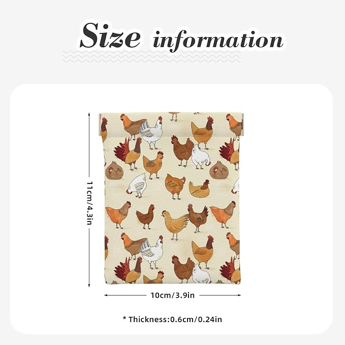 Coin Purse A Brood Of Chickens Leather Squeeze Coin Purse Mini Pouch Change Wallet Bag Gifts for Women Kids Girls Key Holder