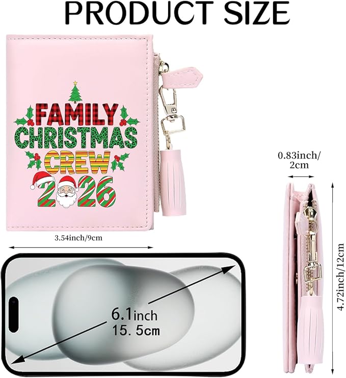 GEEAD Custom Design Small Wallets for Women Bifold Slim Coin Purse Zipper ID Card Holder for Christmas