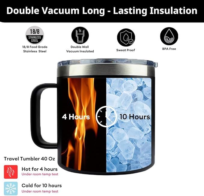 Chrismast Gifts For Dad - Best Dad Ever Tumbler With Handle 14 Oz, Best Daddy Ever Gifts from Daughter Son, Funny Daddy Coffee Tumbler For Men, Papa Cups, Father Travel Mug