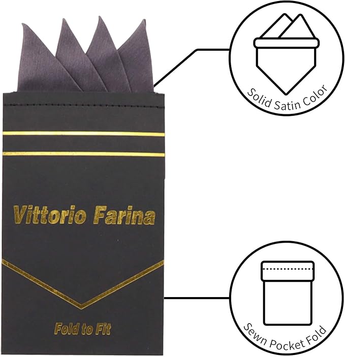 Premium Pre-Folded Four-Point Suit Pocket Square for Men with Sewn Pocket Fold