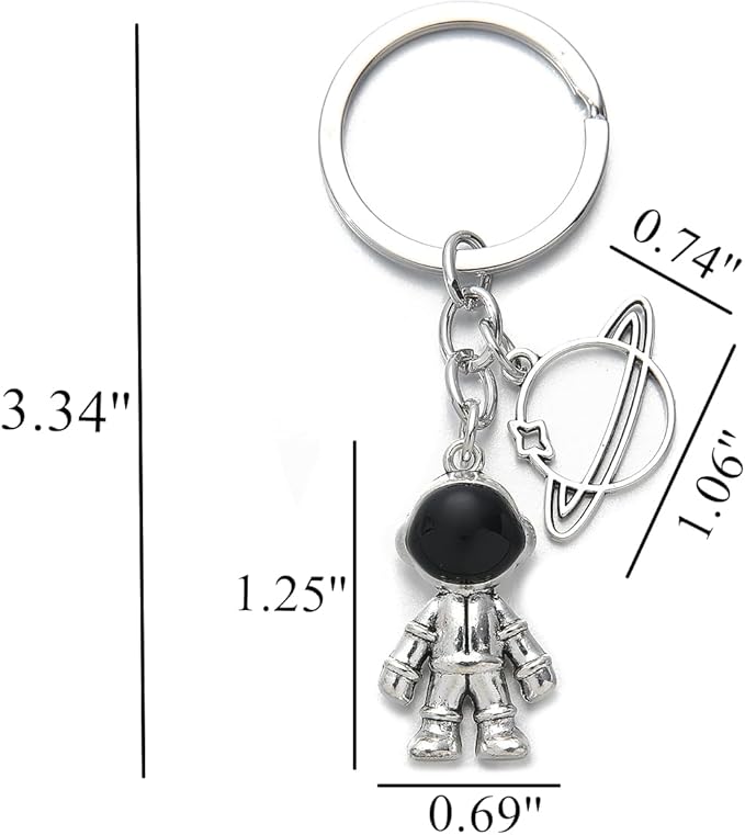 PHAETON 20PCS Robot Keychains Men Creative Spacemen Key Chain Space Robot Key Ring for Space Favors Lover Gifts Office Backpack Purse Charm