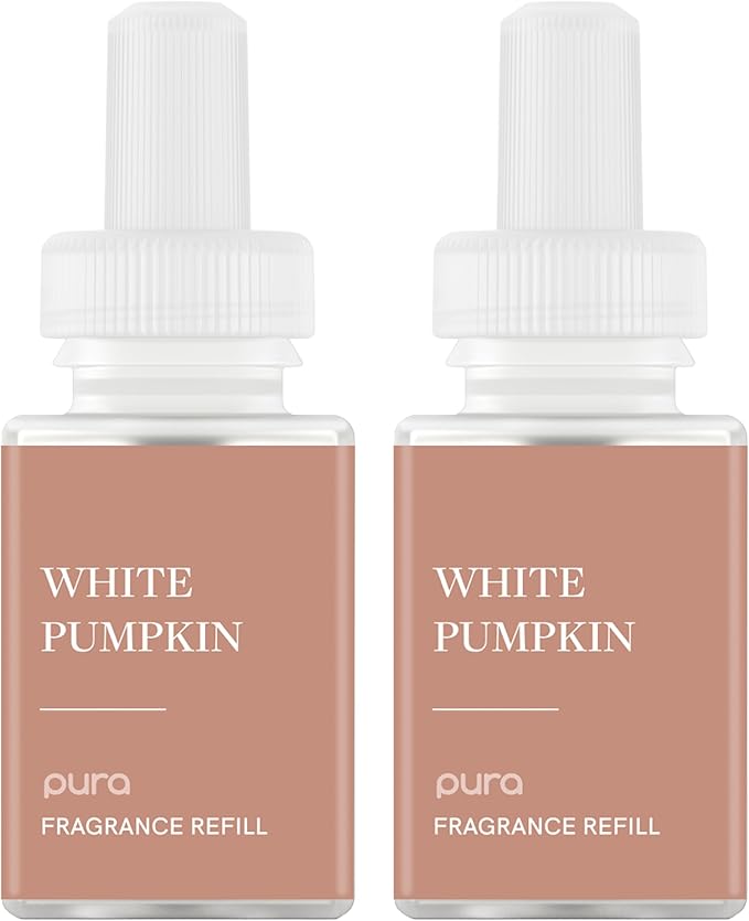 PuraHome Scent Refill - Smart Home Air Diffuser - Up to 120-Hours of Luxury Fragrance per Refill - Home Essential - Clean & Safe Diffuser Fragrance - 2 Pack, White Pumpkin