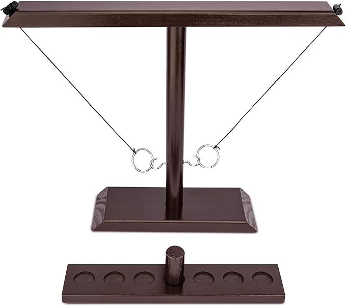 DreamToyz Ring Toss Games for Adults, Yard Games, Patio Decor, Outdoor Indoor Games, Wooden Hook and Ring Game for Bars, Home, Party, 15.7" X 13" Large Size