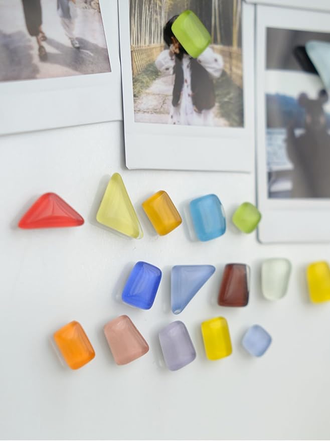 20 Pcs Cute Mini Refrigerator Magnets, Colorful Multiple Shapes Small Fridge Magnets, Strong Magnets for Fridge, Whiteboard, Kitchen, Office, and School
