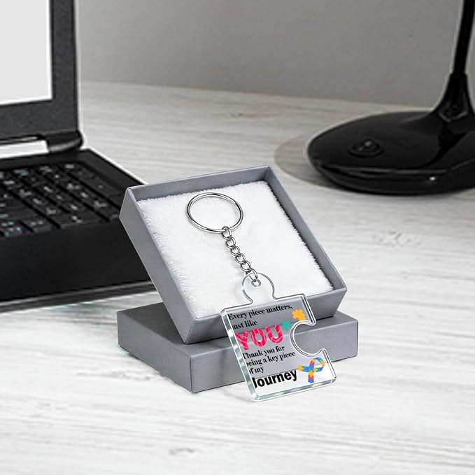 Team Appreciation Gifts for Employee Coworker Staff Bulk, Teamwork Thank You Gift Set Puzzle Piece Acrylic Keychains