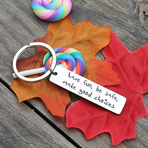 Drive Safe Keychain for Son Daughter, Graduation Gifts for College Students, Sweet 16 Key Chain, Have Fun, Be Safe, Make Good Choices - Image 2